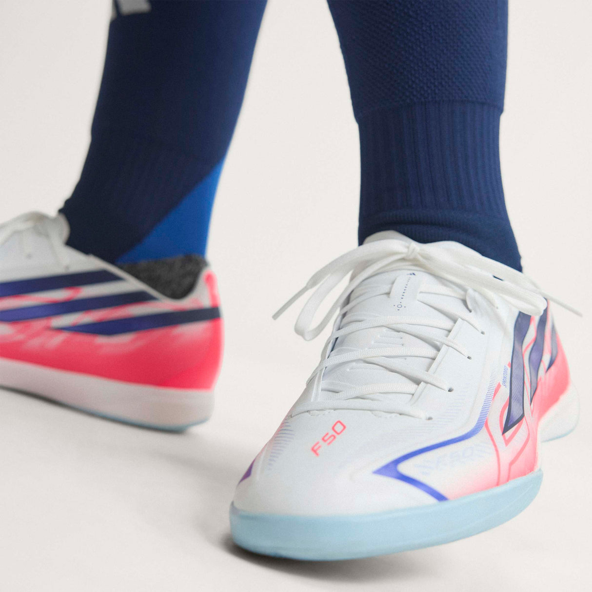 adidas F50 Hyperfast League Indoor Men's Soccer Shoes - White/Purple