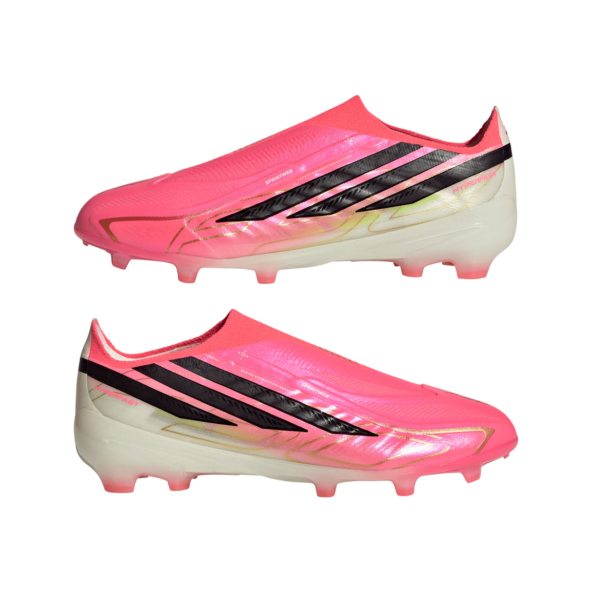 adidas F50 Hyperfast Elite Laceless Firm Ground Youth Soccer Cleats - Turquesa/Black/Gold
