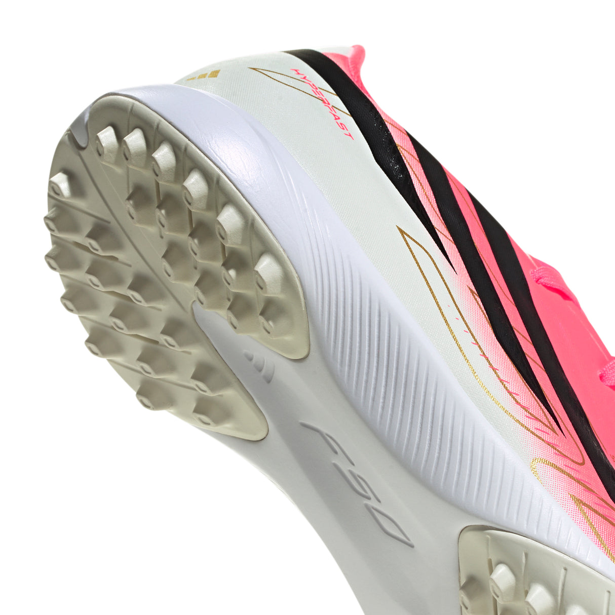 adidas F50 Hyperfast League Turf Youth Soccer Cleats - Turquesa/Black/Gold