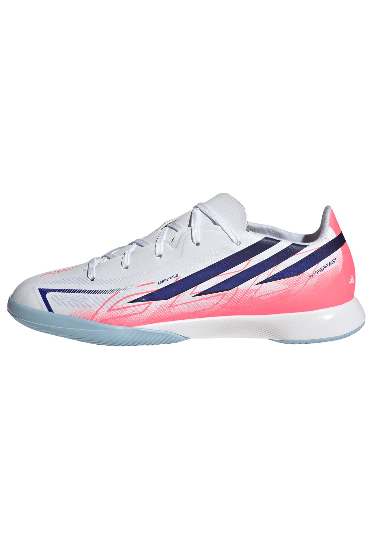 adidas F50 Hyperfast League Indoor Youth Soccer Shoes - White/Purple