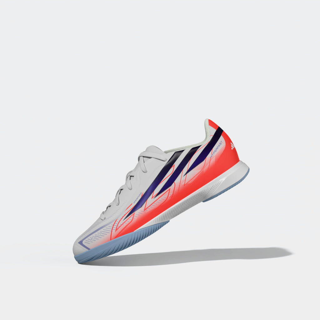 adidas F50 Hyperfast League Indoor Youth Soccer Shoes - White/Purple