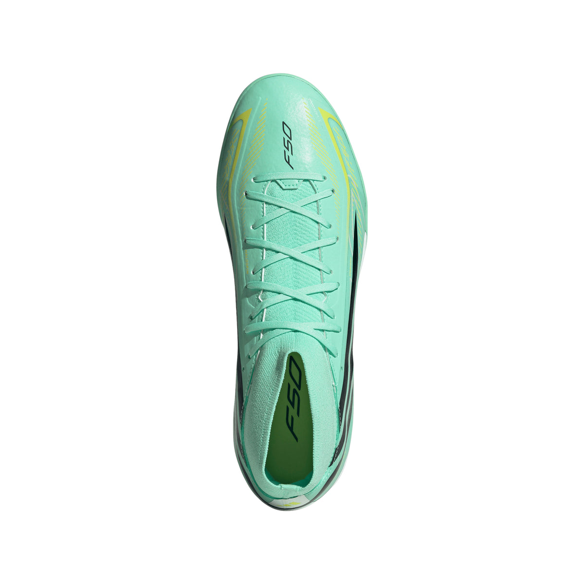 adidas F50 Hyperfast League Mid TF Turf Men's Soccer Cleats - Mint/Navy/Lemon