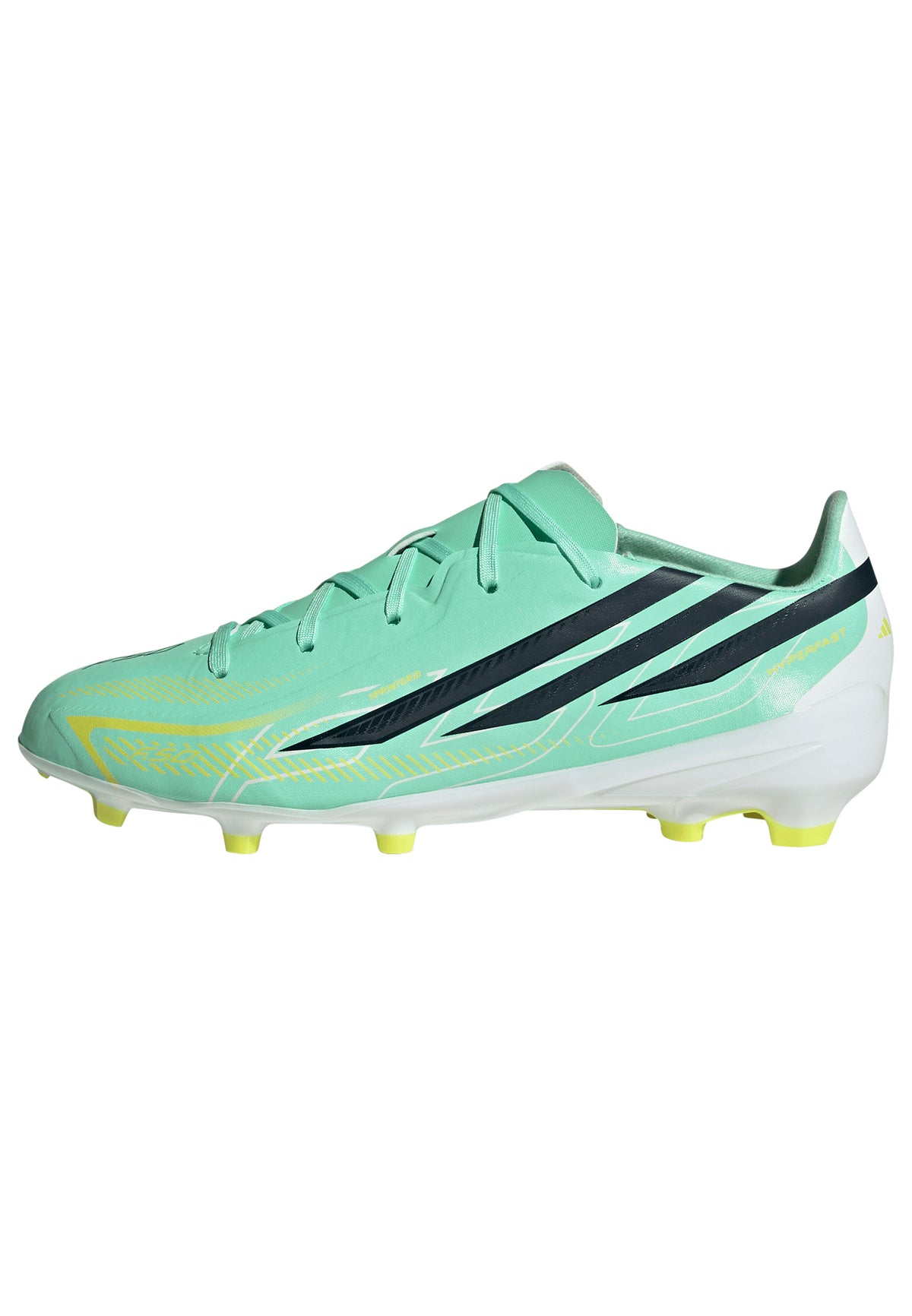 adidas F50 Hyperfast League FG Firm Ground Youth Soccer Cleats - Mint/Navy/Lemon