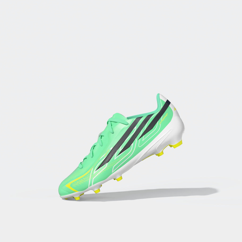 adidas F50 Hyperfast League FG Firm Ground Youth Soccer Cleats - Mint/Navy/Lemon