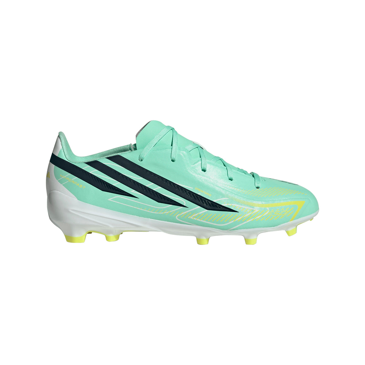 adidas F50 Hyperfast League FG Firm Ground Youth Soccer Cleats - Mint/Navy/Lemon