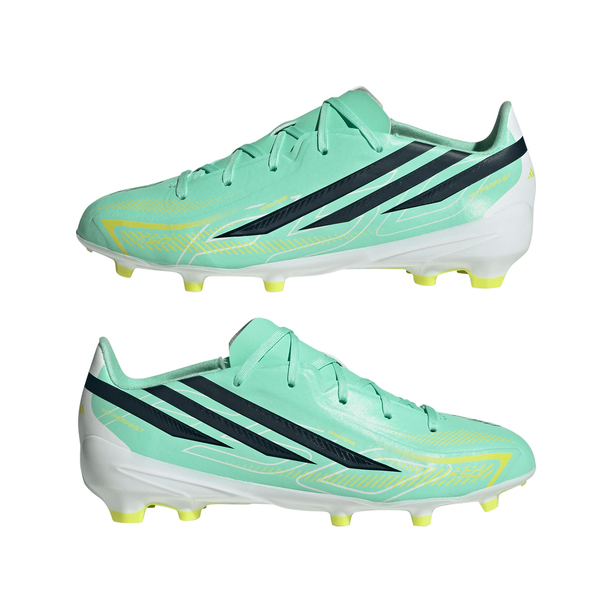 adidas F50 Hyperfast League FG Firm Ground Youth Soccer Cleats - Mint/Navy/Lemon