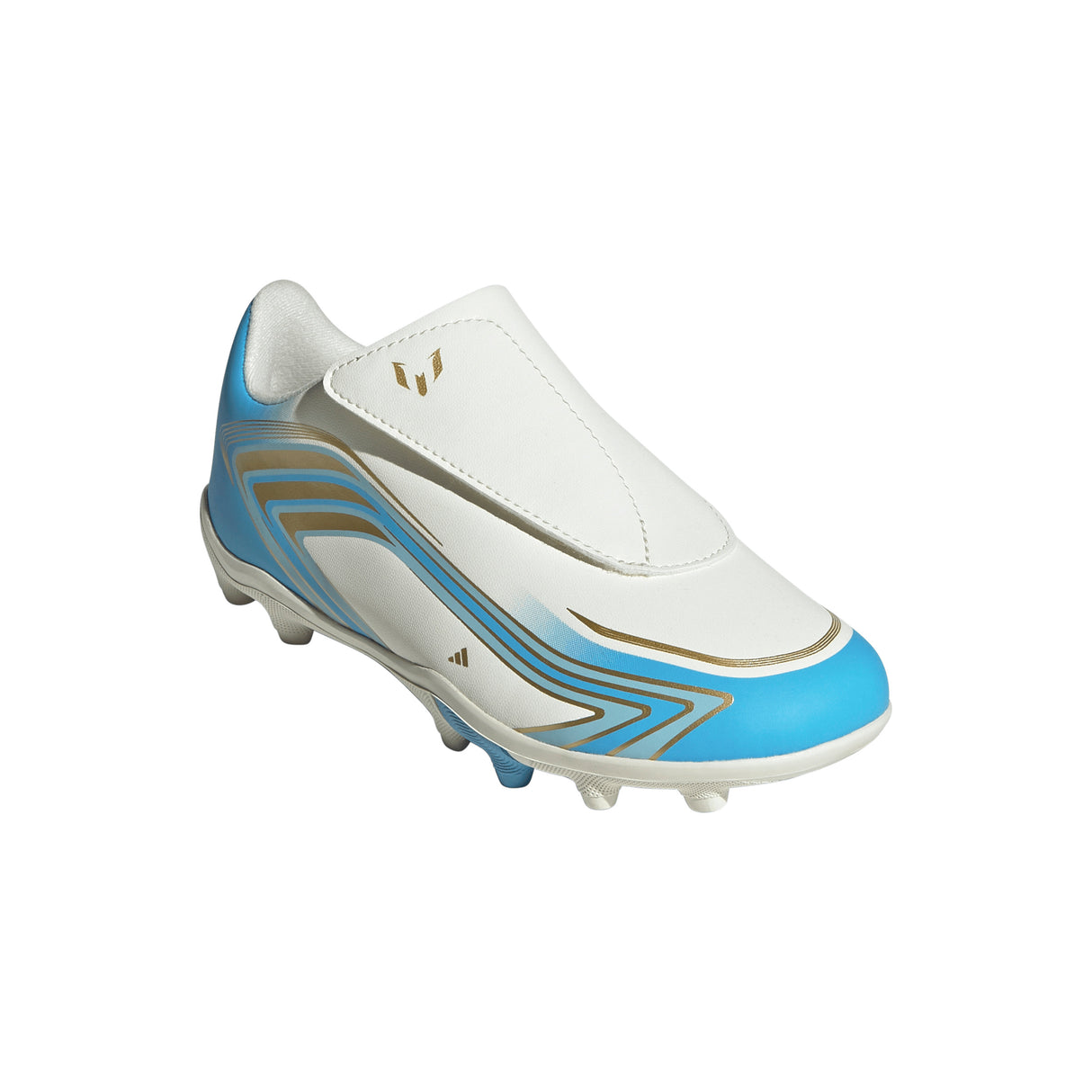 adidas F50 Messi Club Velcro Firm Ground / Multi Ground Youth Soccer Cleats - Ivory