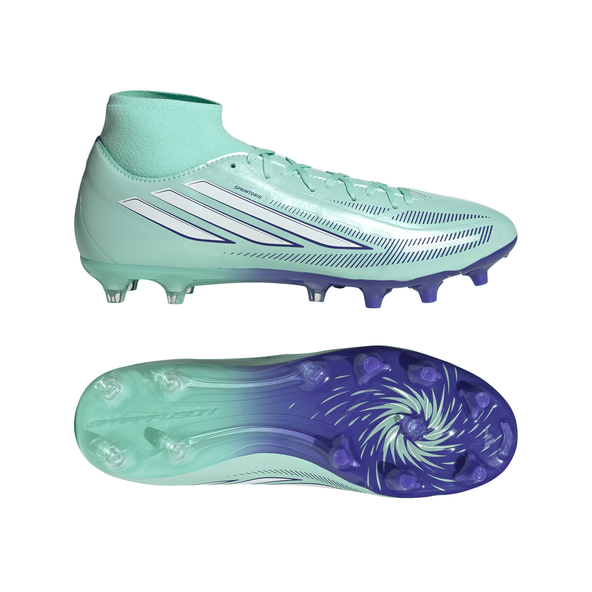adidas F50 Sparkfusion League Mid Cut FG/AG Firm Ground/Artificial Ground Women's Soccer Cleats -Mint/White/Purple