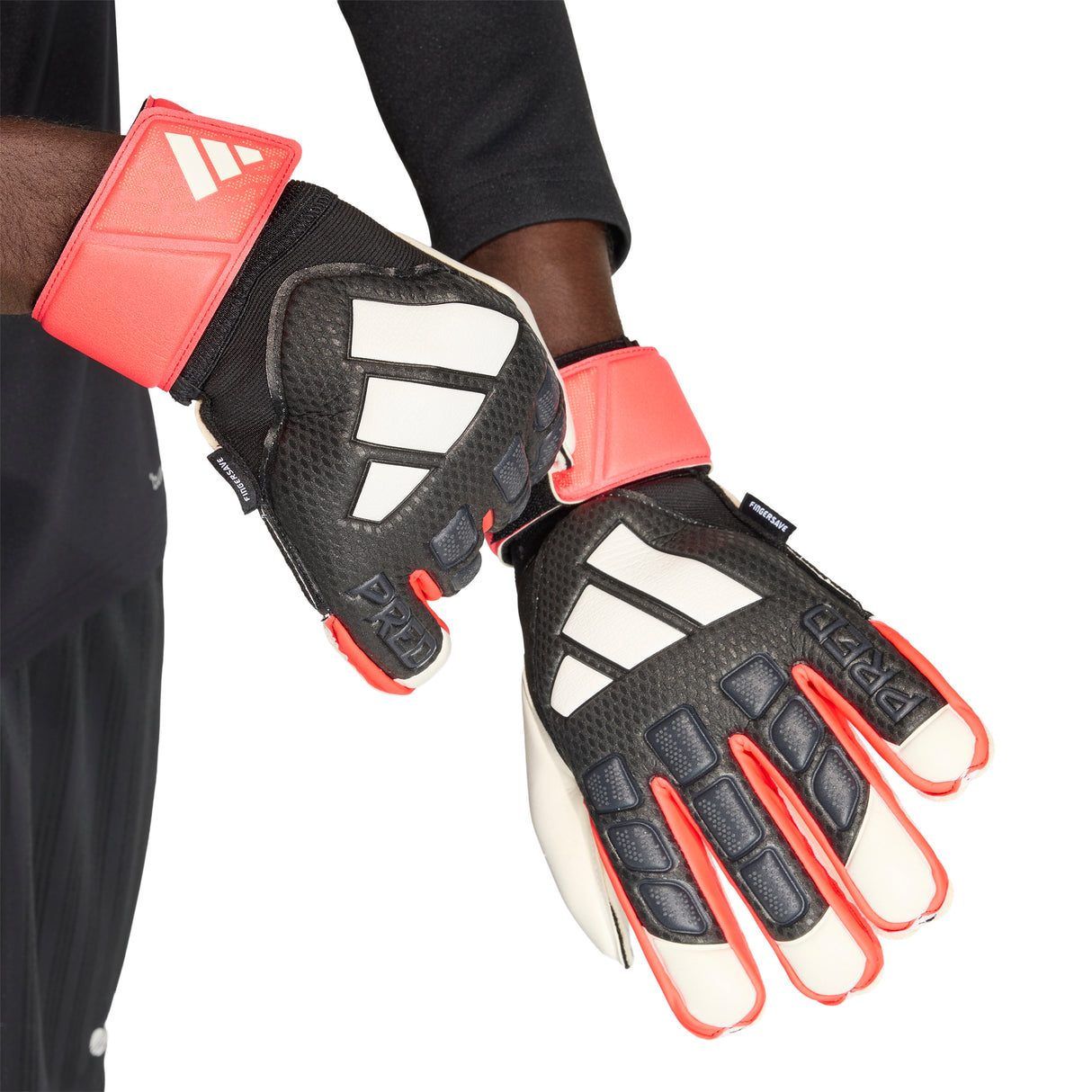Guantes de portero adidas Predator Match Fingersave - Negro/Rojo