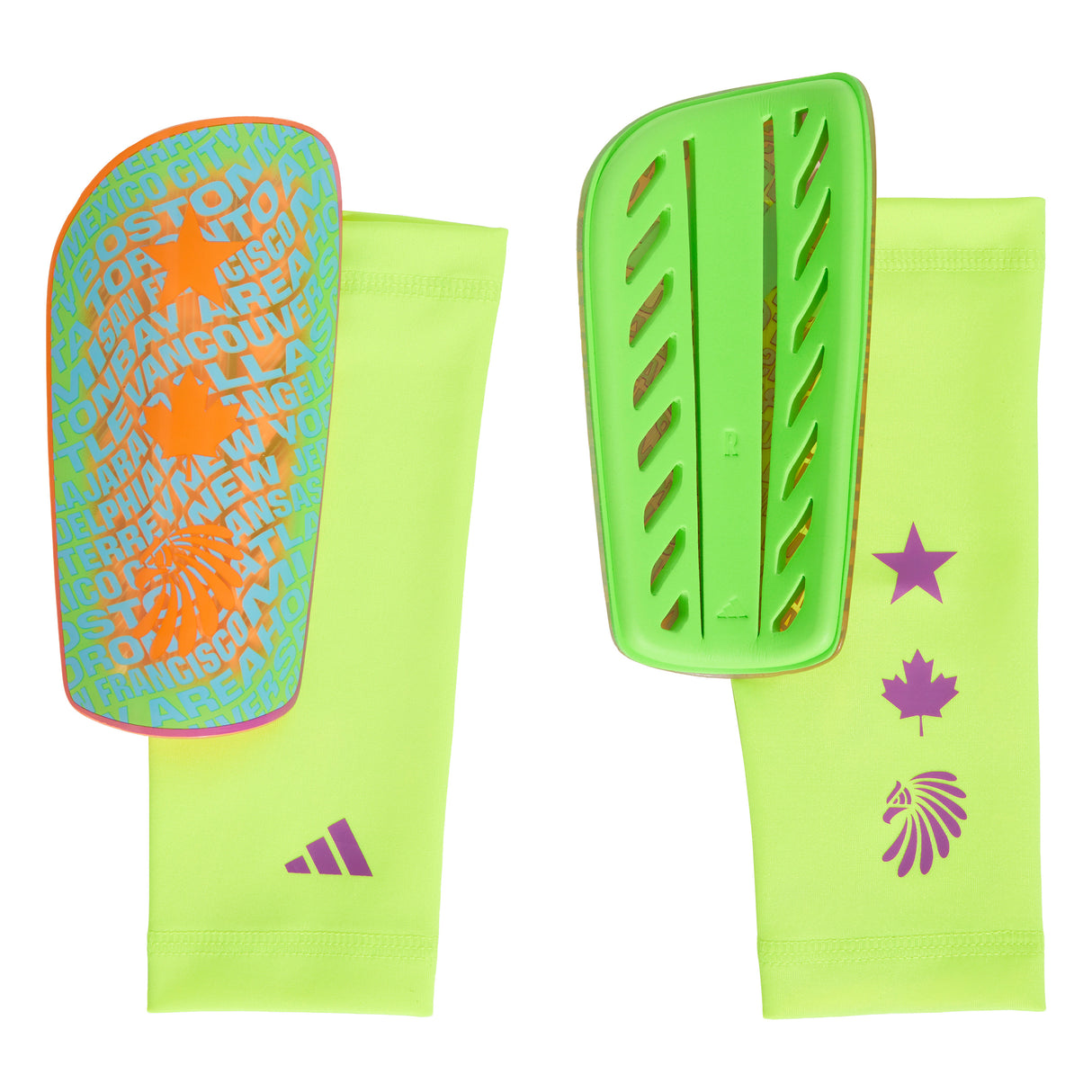 adidas F50 League Soccer Shin Guards - Orange/Purple/Green