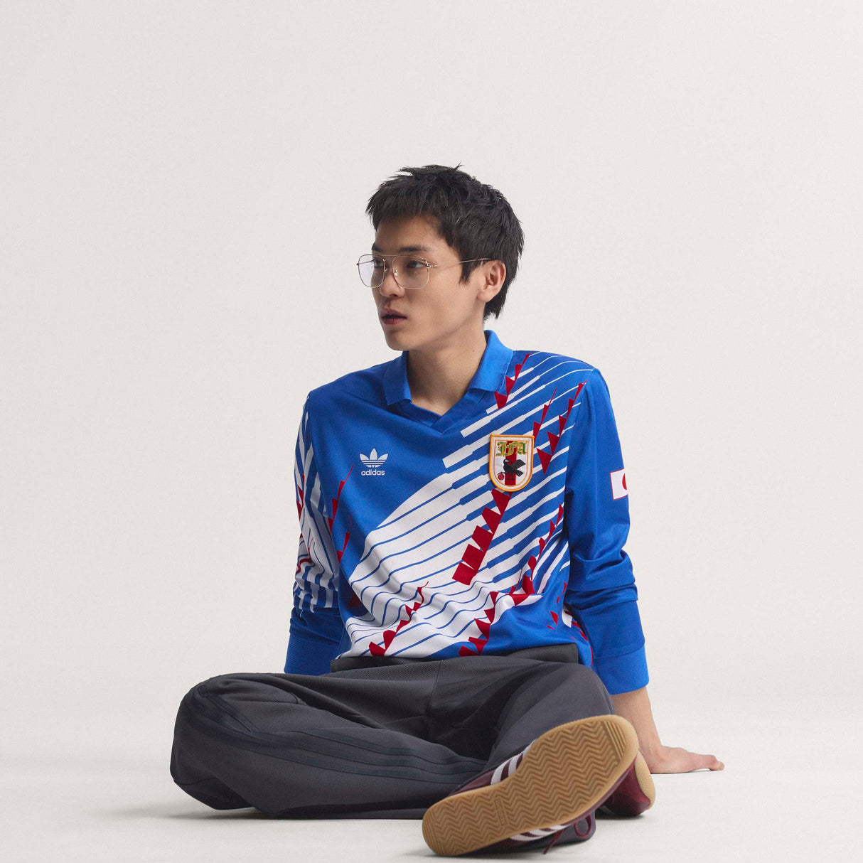adidas Japan Home 1993 Long Sleeve Men's Soccer Jersey - Blue