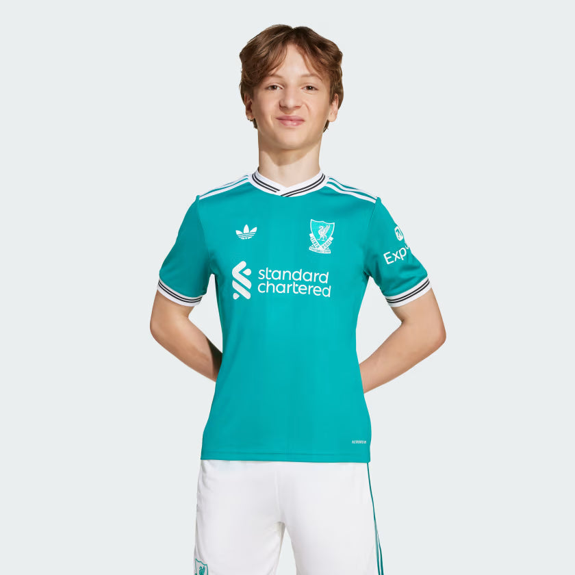 adidas Liverpool FC Third Youth Soccer Jersey 25/26 - Green