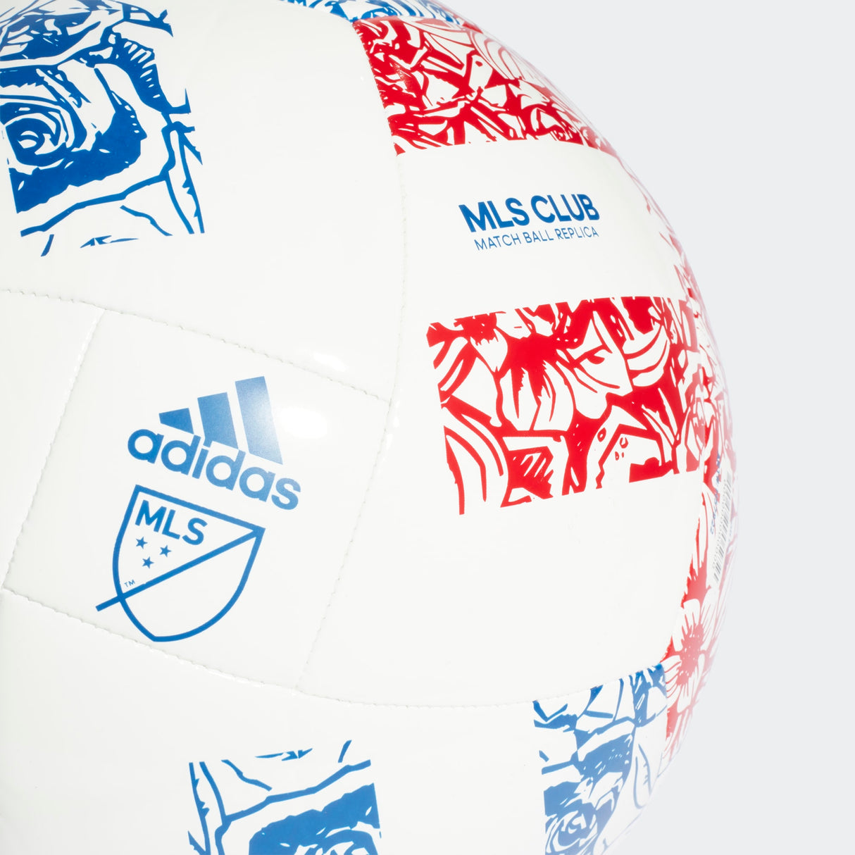 adidas MLS Club Soccer Ball - White/Power Blue/Red