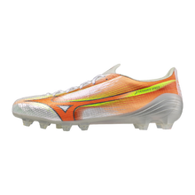 Botines de Fútbol Mizuno Alpha III Elite FG para Hombre - Blanco/Naranja
