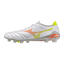 Botas de fútbol para hombre Mizuno Morelia Neo V Beta Pro FG - Blanco/Naranja
