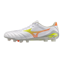 Botas de fútbol Mizuno Morelia Neo V Pro FG para hombre - Blanco/Naranja