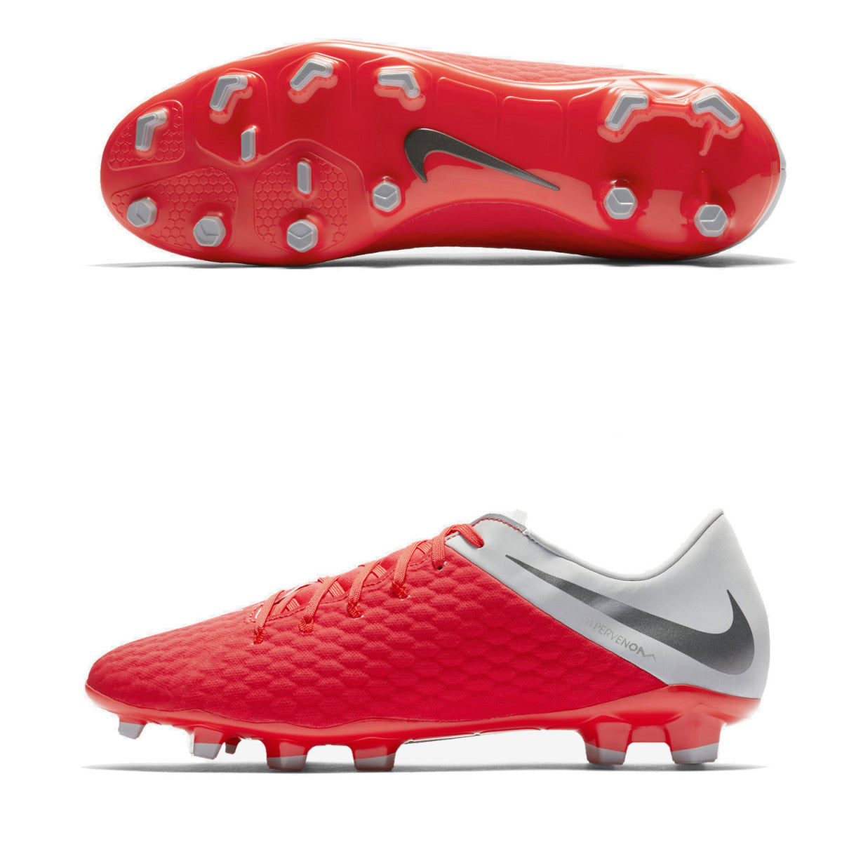 Nike Phantom 3 Academy FG Men's Soccer Cleats - LT Crimson/Grey