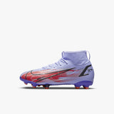 Nike Mercurial Superfly 8 Academy Kylian Mbappé’s MG Multi-Ground Youth Soccer Cleats - Light Thistle/Indigo Burst/Bright Crimson/Metallic Silver