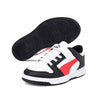 PUMA Rebound Layup Lo Little Kid's Shoes - White/High Risk Red/Black