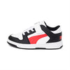 PUMA Rebound Layup Lo Little Kid's Shoes - White/High Risk Red/Black