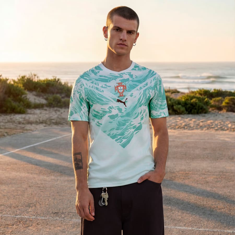 Camiseta de Fútbol Hombre Visitante PUMA Portugal 2026 - Blanco/Verde Laguna
