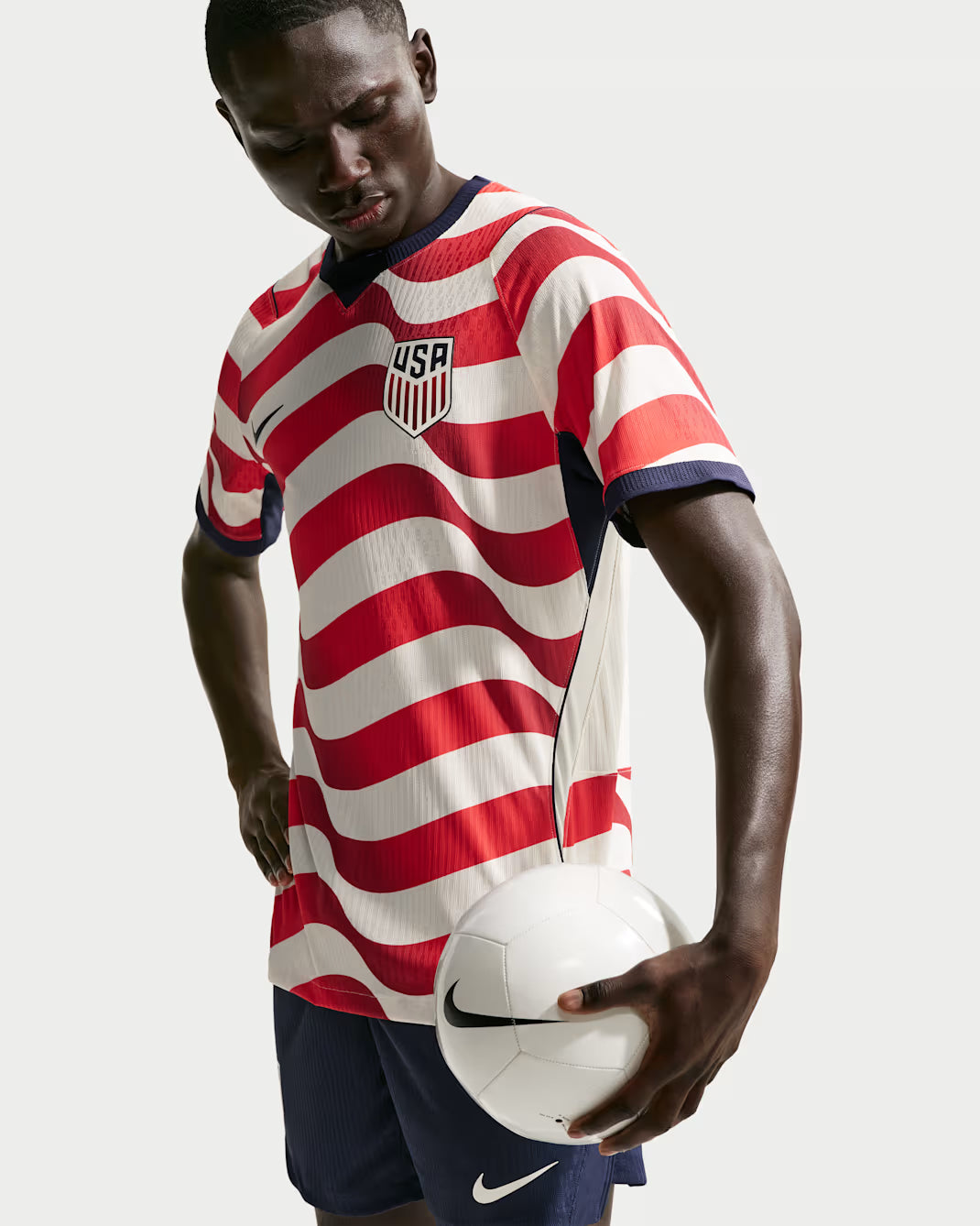 Nike USMNT Match Home Men's Soccer Jersey 2026 White/Red/Blue (NO STARS)