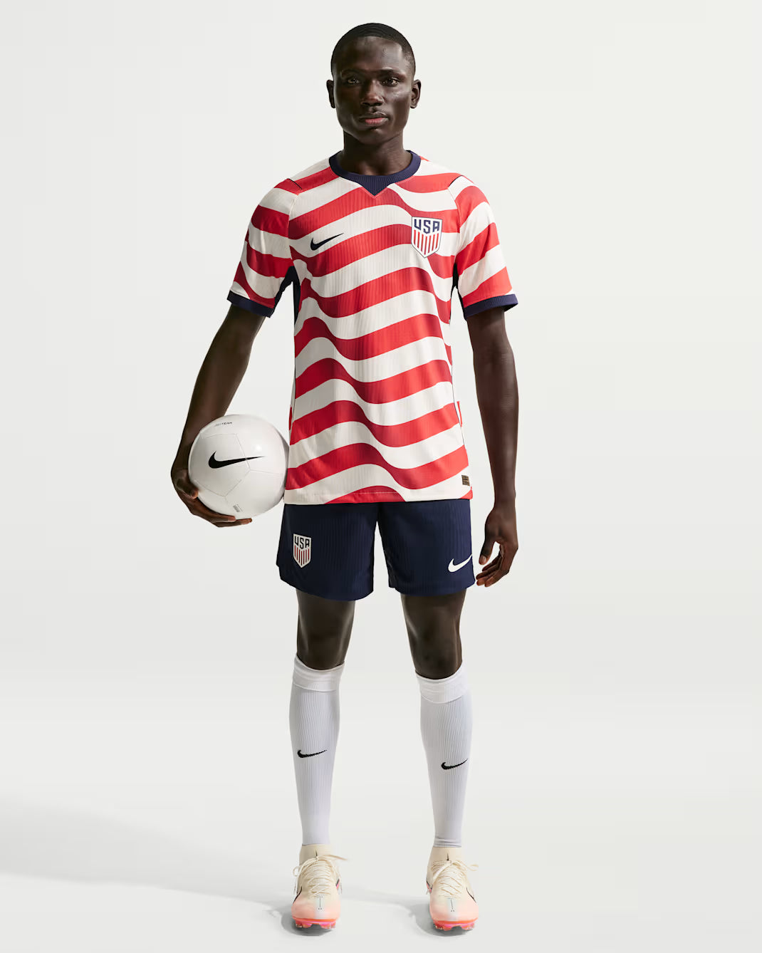 Nike USMNT Match Home Men's Soccer Jersey 2026 White/Red/Blue (NO STARS)