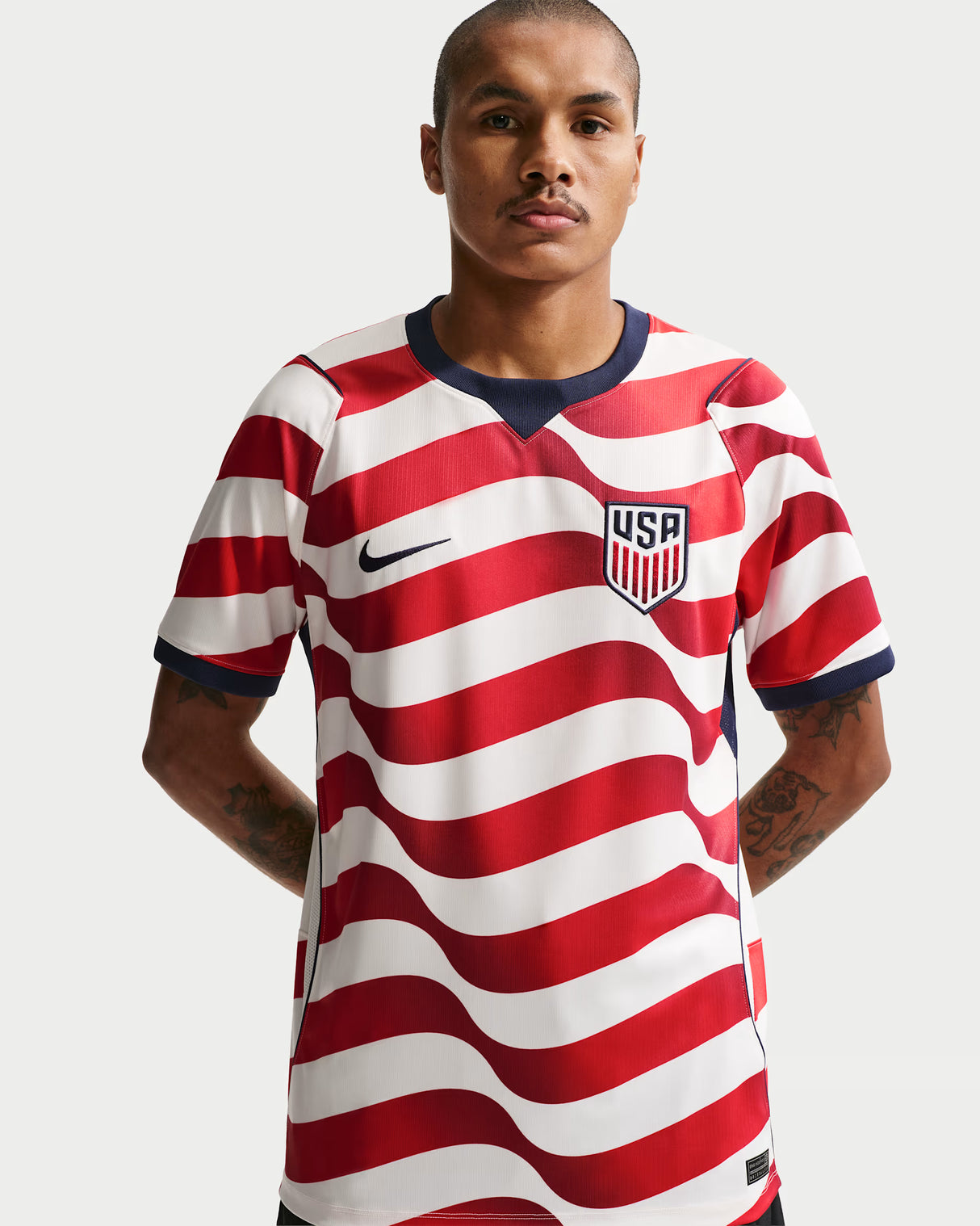 Nike USMNT Home Men's Soccer Jersey 2026 White/Red/Blue (NO STARS)