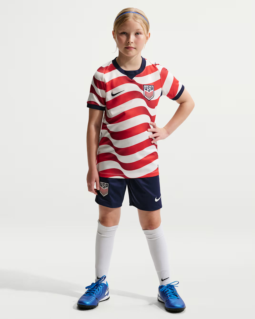 Nike USMNT Home Youth Soccer Jersey 2026 - White/Red (NO STARS)