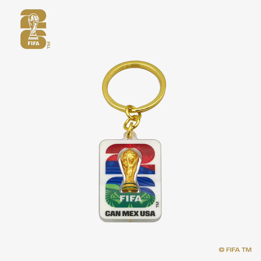 FIFA World Cup 2026 3D Rotating Trophy Host Countries Keychain