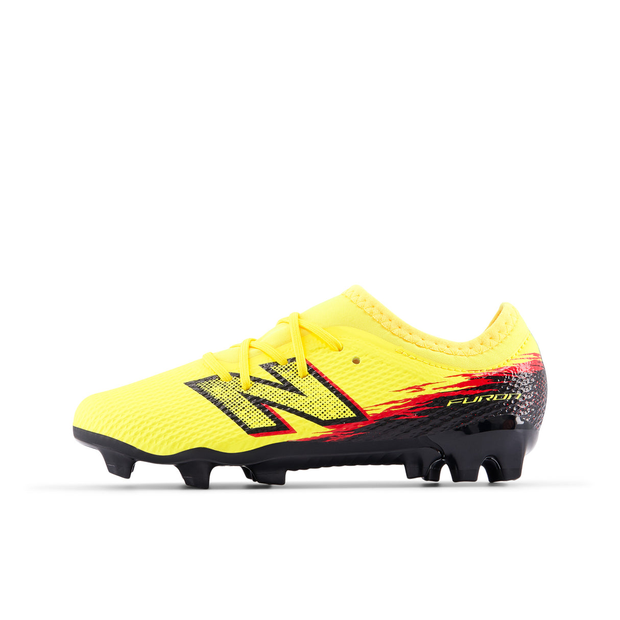 New Balance Furon Team V8 FG Firm Ground Youth Soccer Cleats - Punch Yellow