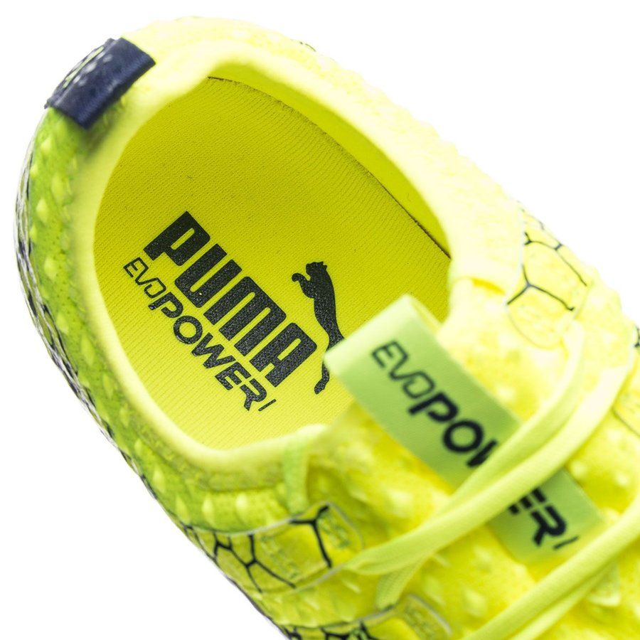 PUMA Evopower Vigor 1 Graphic FG Firm Ground Soccer Cleats - Safety Yellow/Silver