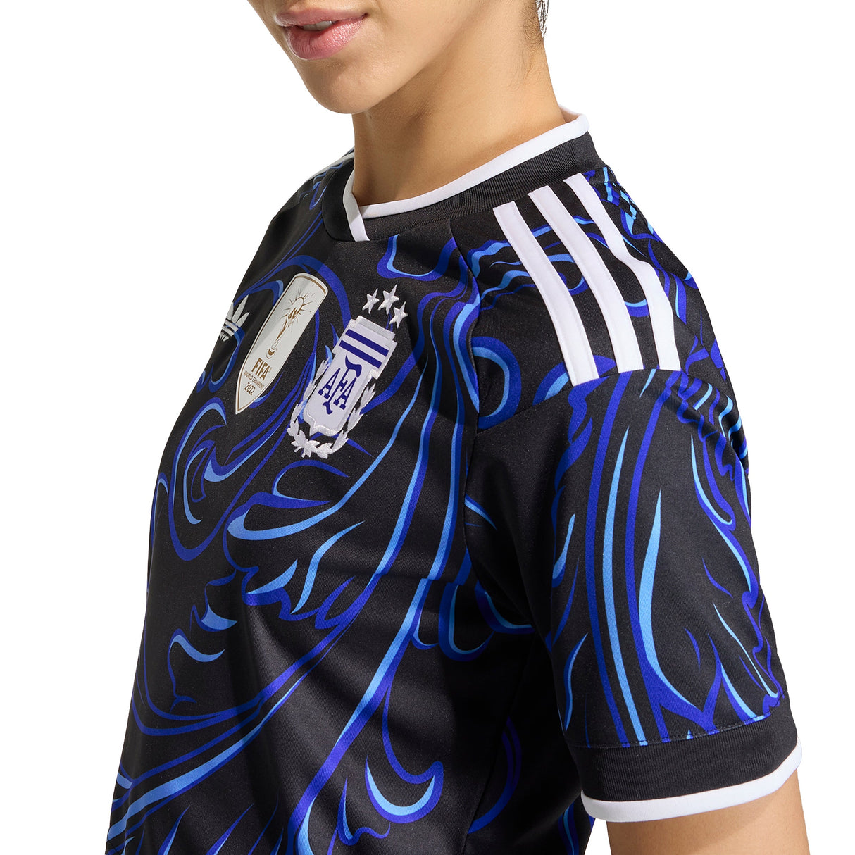 adidas Argentina Away Cropped Women´s Soccer Jersey 2026 -Black/Blue - Best Buy Soccer