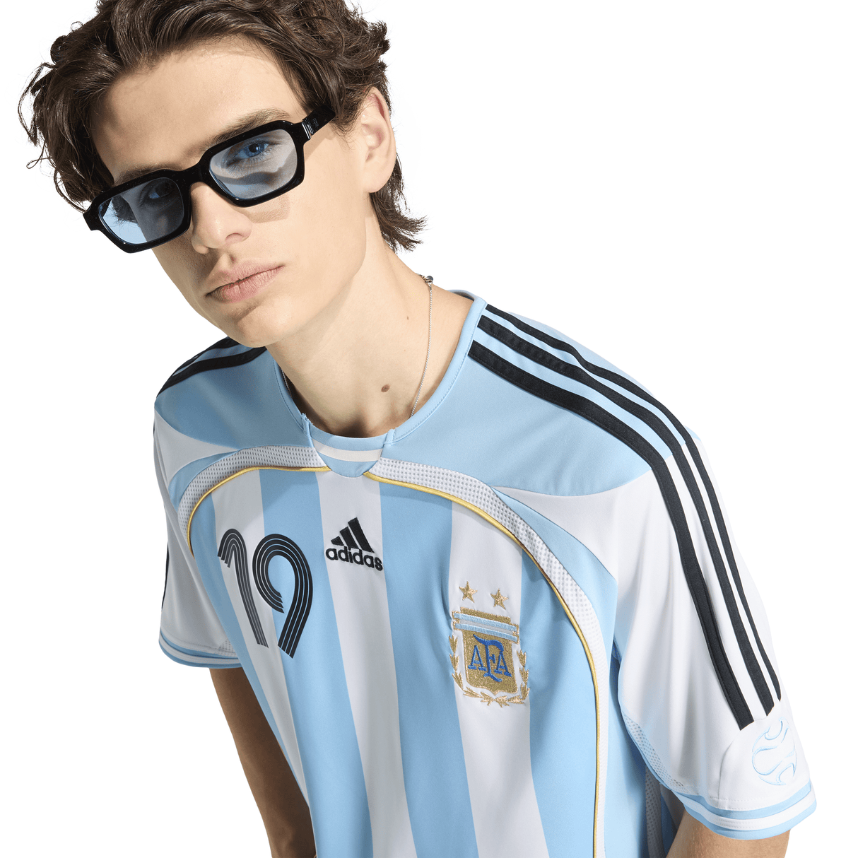 adidas Argentina Home Messi Men's Soccer Jersey 2006 - White/Sky Blue - Best Buy Soccer
