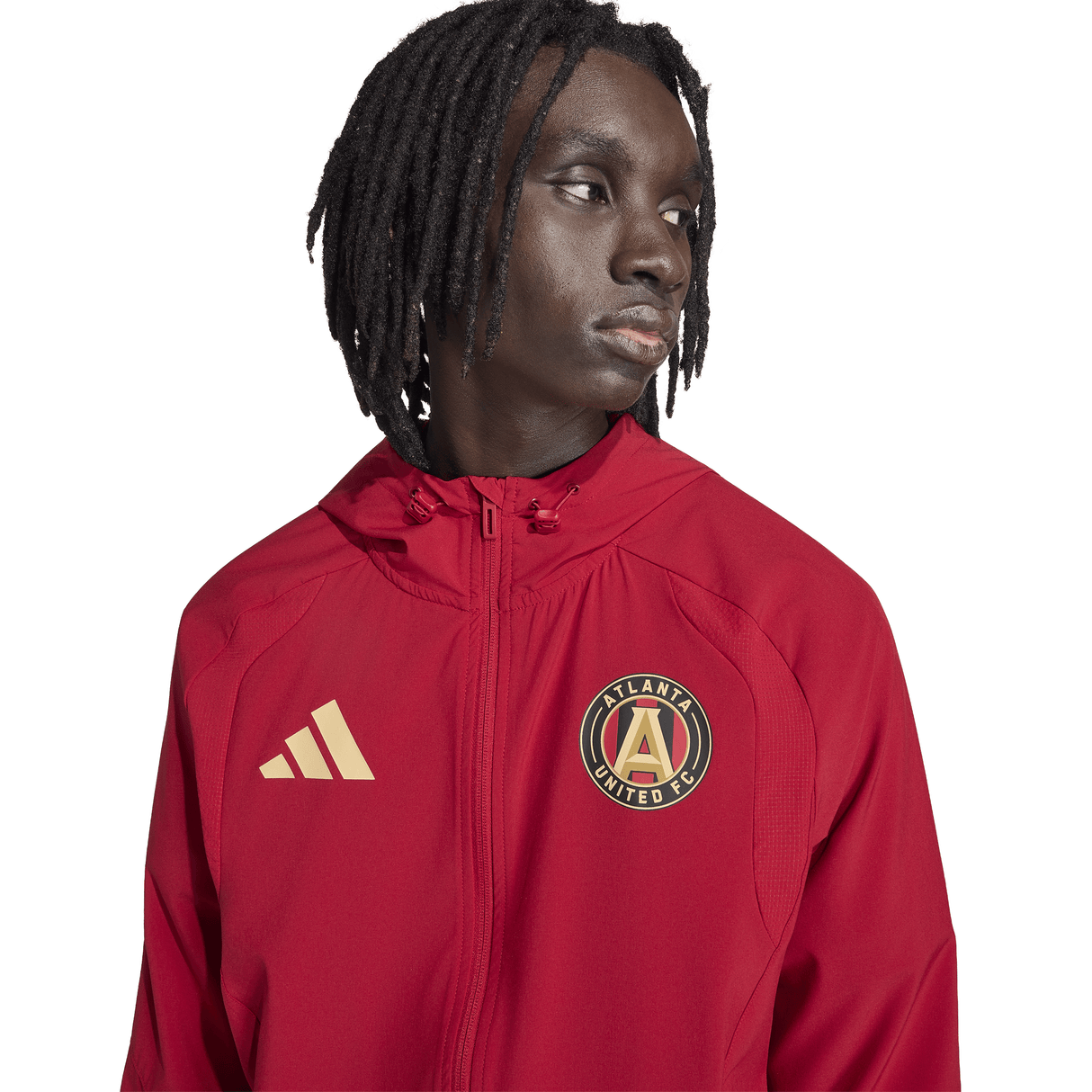 adidas Atlanta United FC Tiro Travel Full Zip Men's Soccer Windbreaker - Red/Gold - Best Buy Soccer