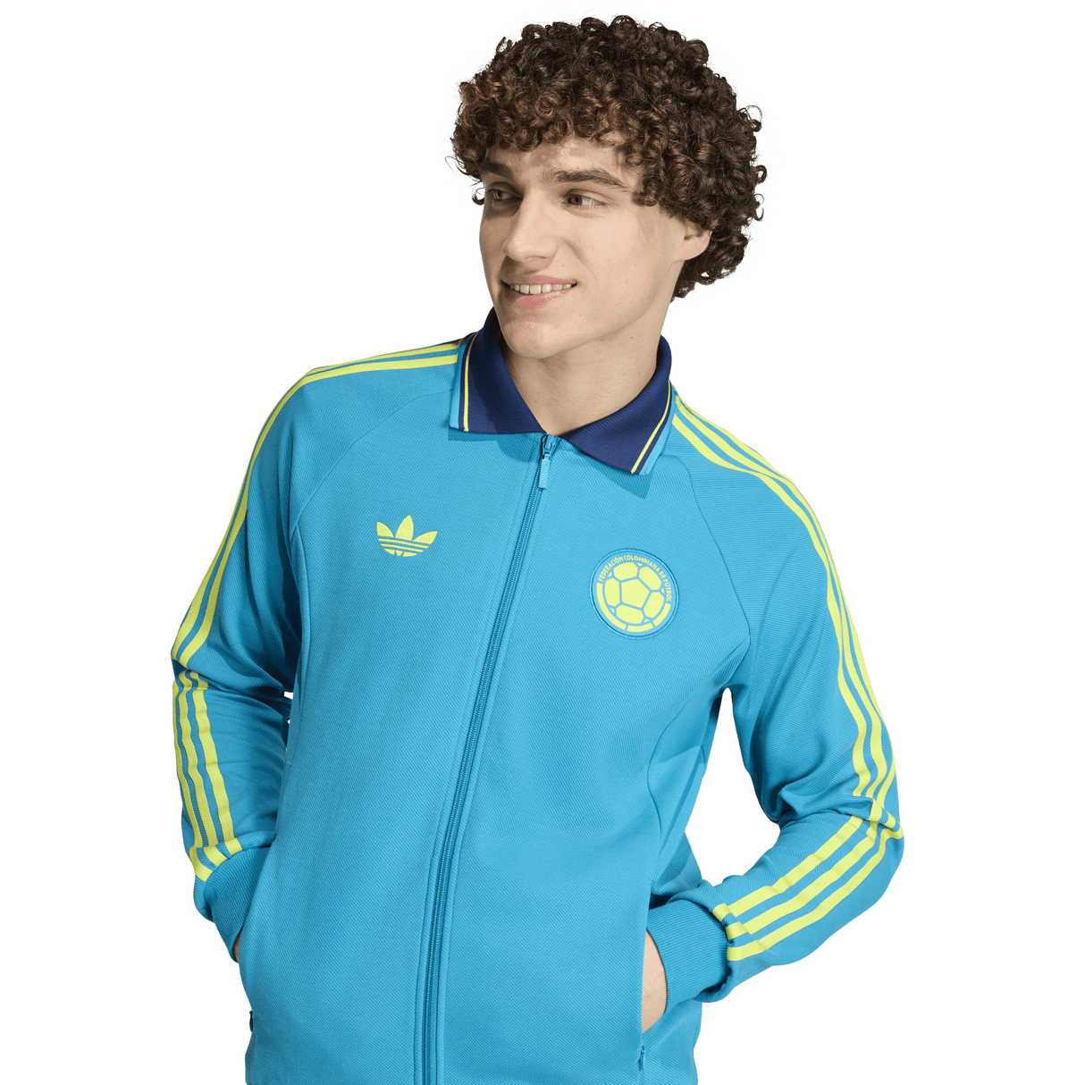 adidas Colombia Away Anthem Men's Soccer Jacket - Turquoise - Best Buy Soccer