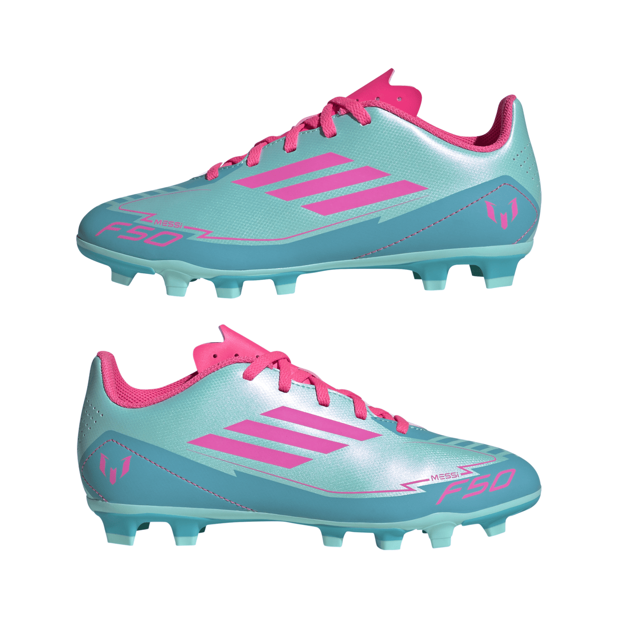 adidas F50 Club Messi Firm/Multi - Ground Boots Junior Aqua/Pink - Best Buy Soccer
