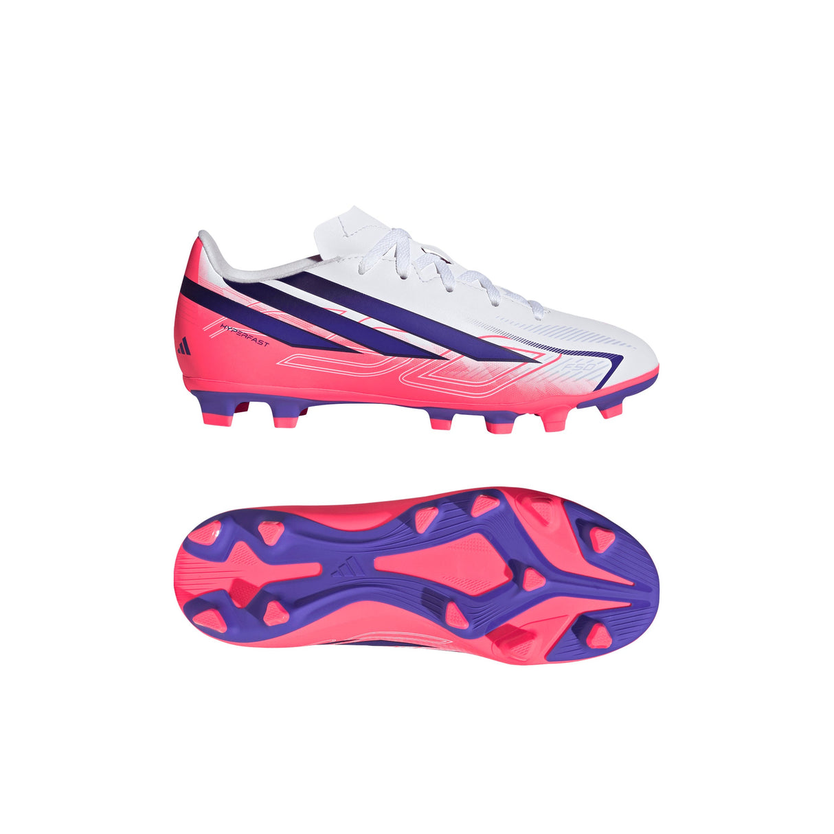 adidas F50 Hyperfast Club Firm Ground / Multi Ground Youth Soccer Cleats - White/Purple - Best Buy Soccer