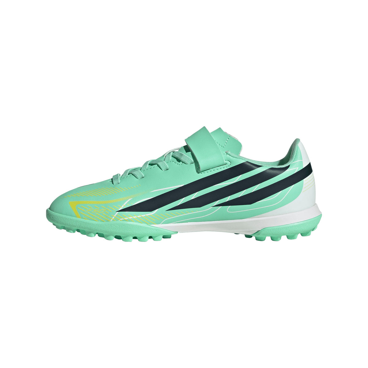 adidas F50 Hyperfast Club Hook And Loop TF Turf Youth Soccer Cleats - Mint/Navy/Lemon - Best Buy Soccer