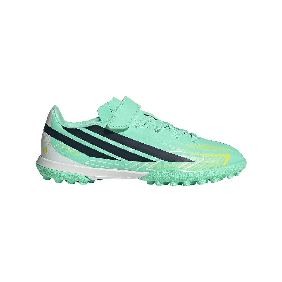 adidas F50 Hyperfast Club Hook And Loop TF Turf Youth Soccer Cleats - Mint/Navy/Lemon - Best Buy Soccer