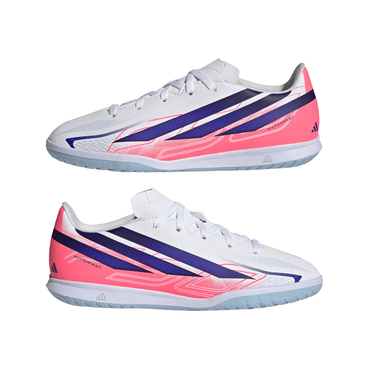 adidas F50 Hyperfast Club Indoor Youth Soccer Shoes - White/Purple - Best Buy Soccer
