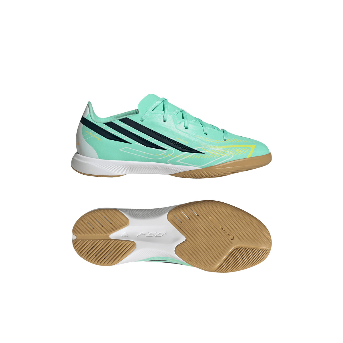 adidas F50 Hyperfast League IN Indoor Youth Soccer Shoes - Mint/Navy/Lemon - Best Buy Soccer