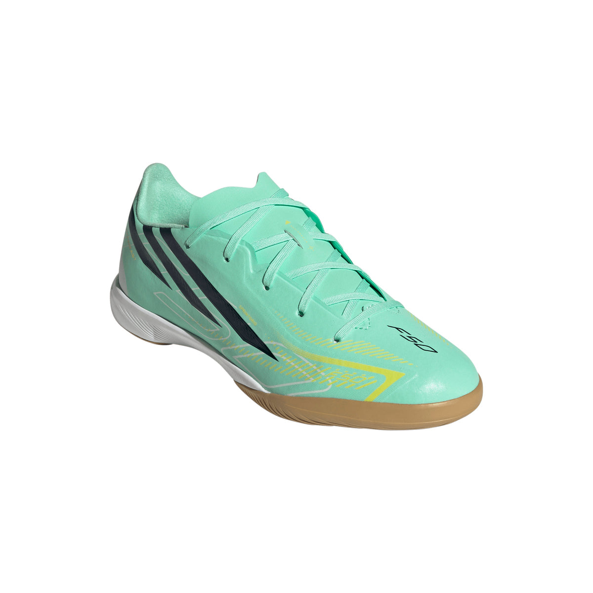 adidas F50 Hyperfast League IN Indoor Youth Soccer Shoes - Mint/Navy/Lemon - Best Buy Soccer