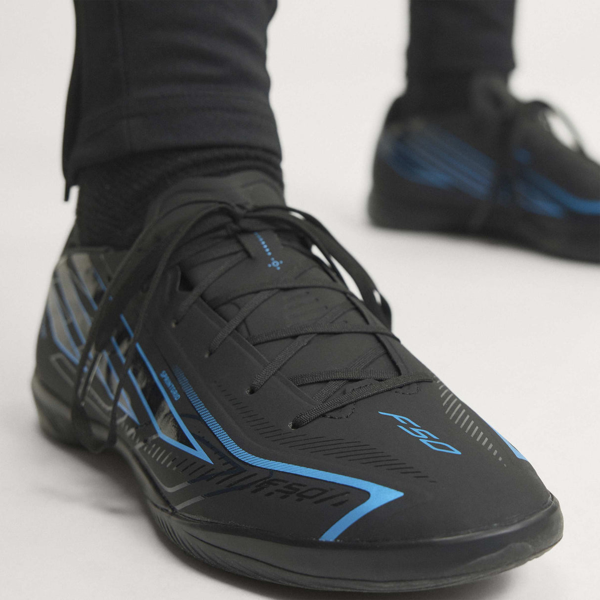 adidas F50 Hyperfast League Indoor Men's Soccer Shoes - Black/Black/Blue - Best Buy Soccer