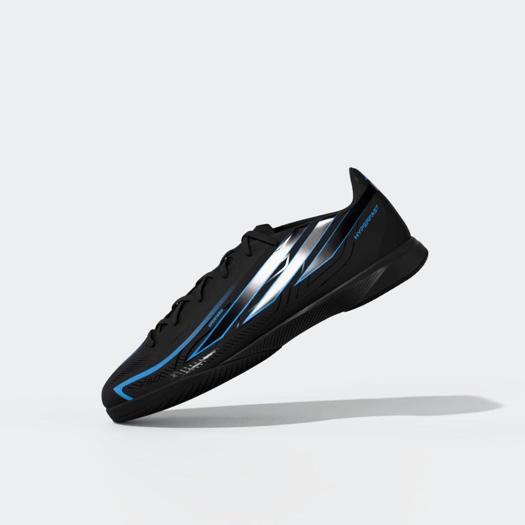 adidas F50 Hyperfast League Indoor Men's Soccer Shoes - Black/Black/Blue - Best Buy Soccer