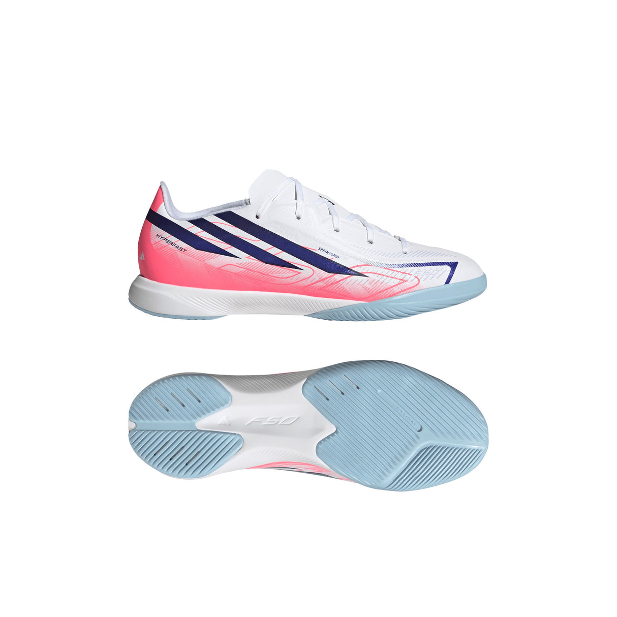 adidas F50 Hyperfast League Indoor Youth Soccer Shoes - White/Purple - Best Buy Soccer