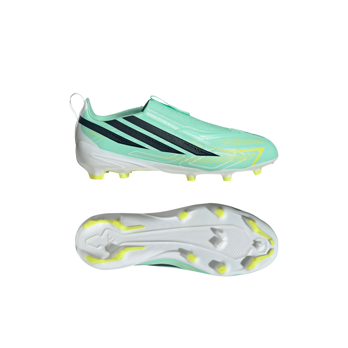 adidas F50 Hyperfast League Laceless FG Firm Ground Youth Soccer Cleats - Mint/Navy/Lemon - Best Buy Soccer