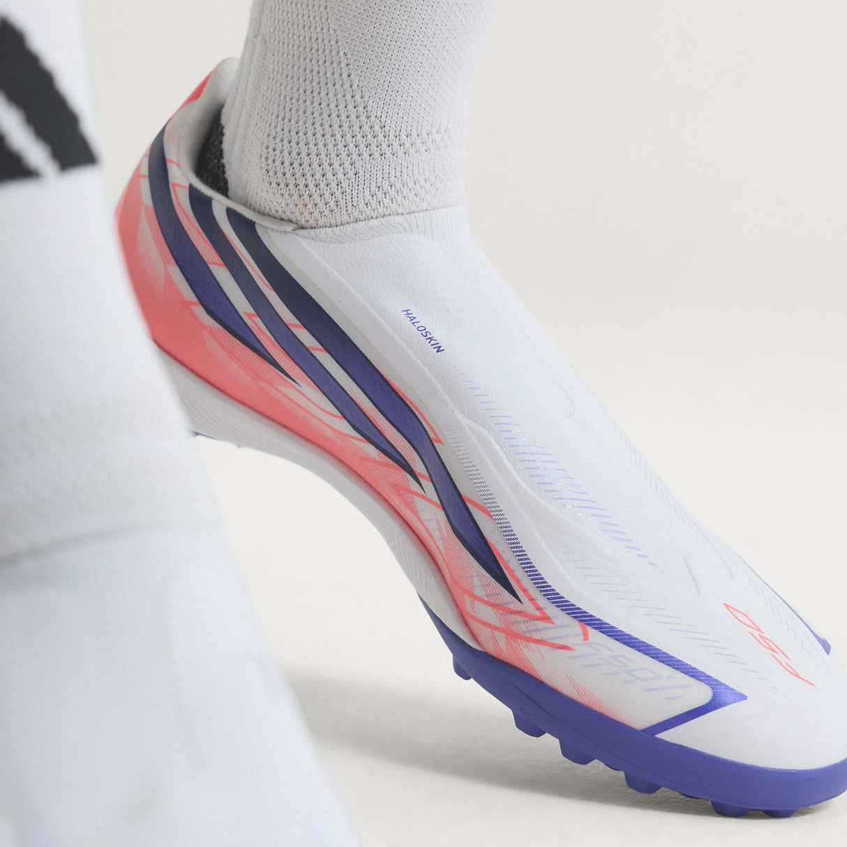 adidas F50 Hyperfast League Laceless Turf Men's Soccer Cleats - White/Purple - Best Buy Soccer