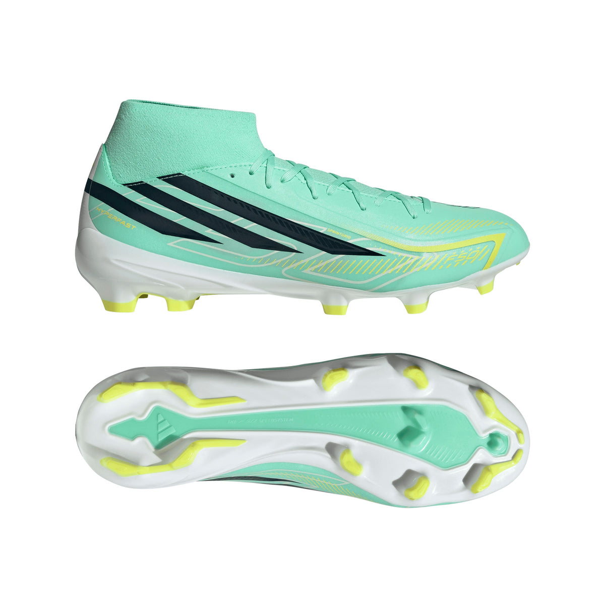 adidas F50 Hyperfast League Mid FG Firm Ground Men's Soccer Cleats - Mint/Navy/Lemon - Best Buy Soccer