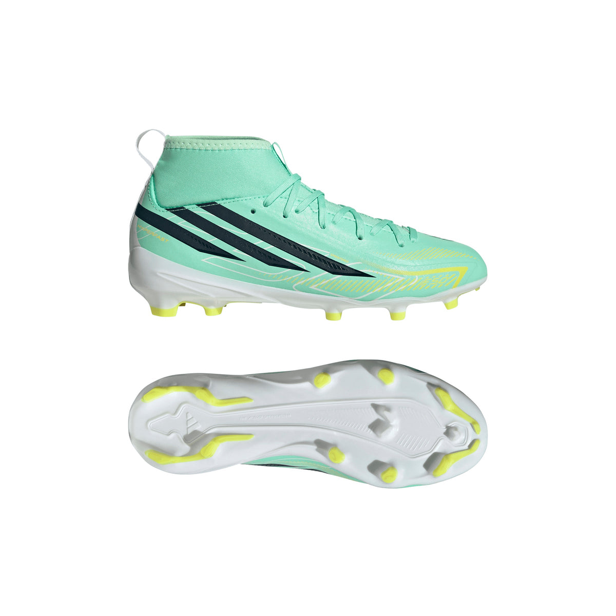 adidas F50 Hyperfast League Mid FG Firm Ground Youth Soccer Cleats - Mint/Navy/Lemon - Best Buy Soccer